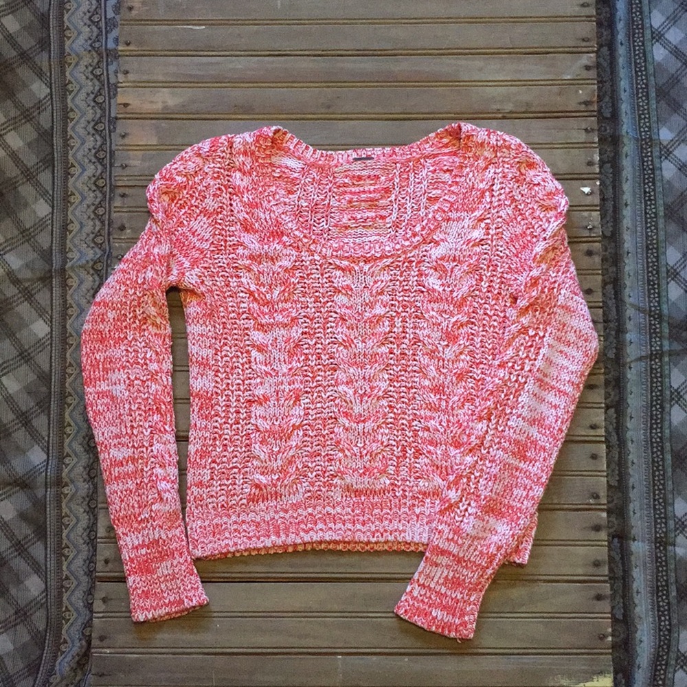 Free people red cable knit